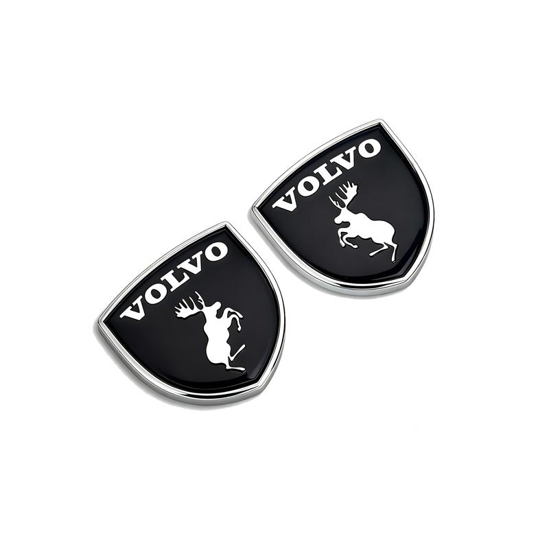 2PCS 3D Stereo Moose Logo Shield Badge Car Body Trunk Sticker for Volvo V50 S60 XC60 S40 XC40 XC90 V60 S80 S90 V90 V70 V40 S70