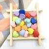 Colorful Resin Heart Earrings & Keychain Necklace Charm Set