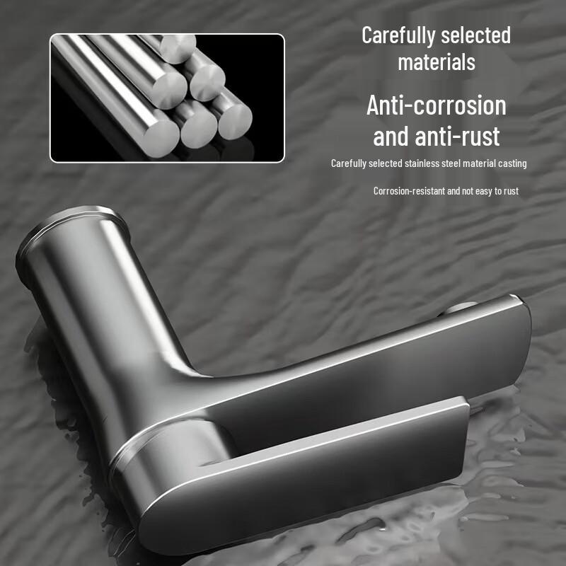 Lantuan Stainless Steel Black Hot & Cold Bathroom Faucet