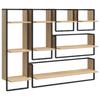 6 Piece Wall Shelf Set with Bars Sonoma Oak Wood Based Material