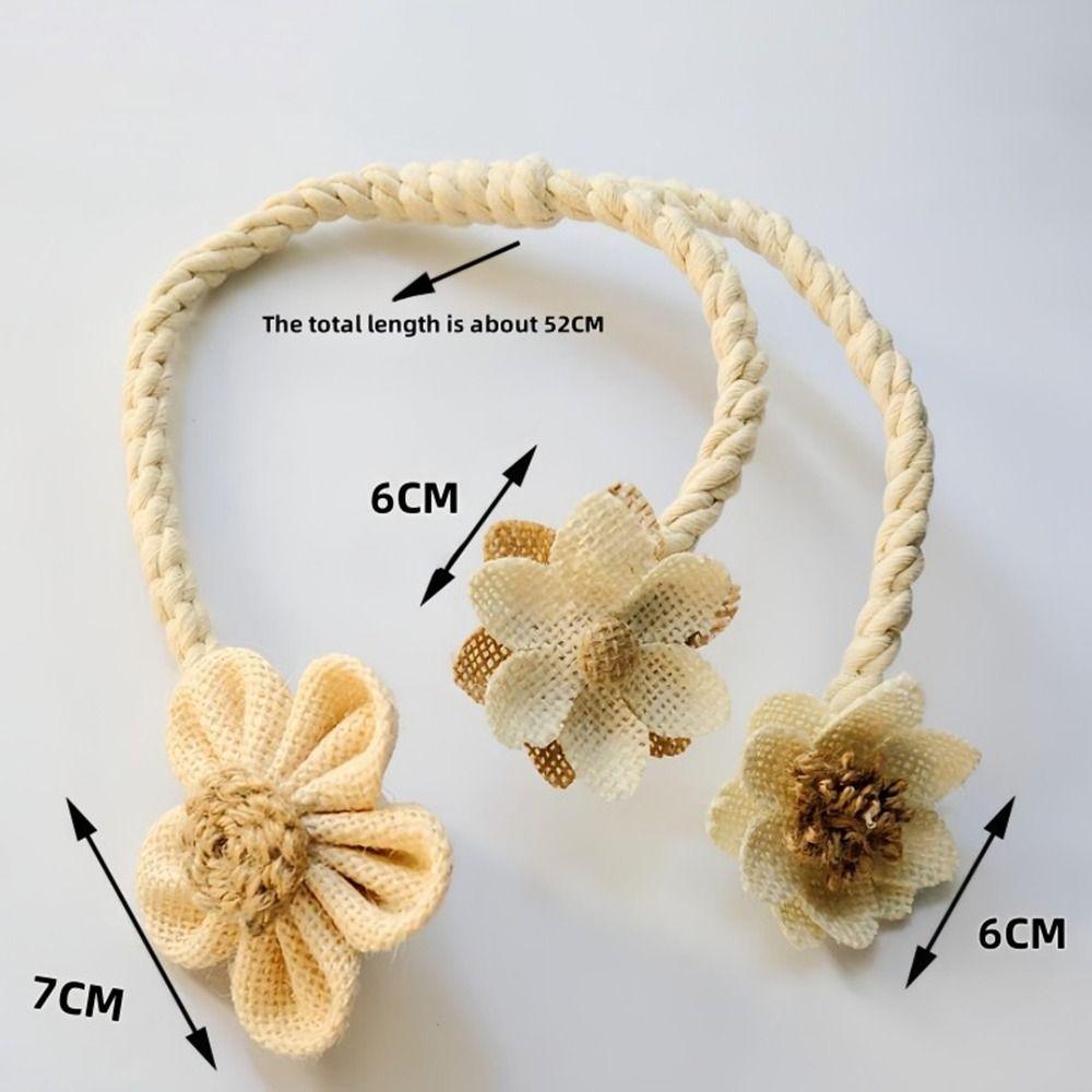 יחידה אחת רצועות וילון חבל פרח-קנבוס טוויסט ענף מודרני אבזמי וילון חלון פשוטים ללא ניקוב אבזם וילון קישוט לבית