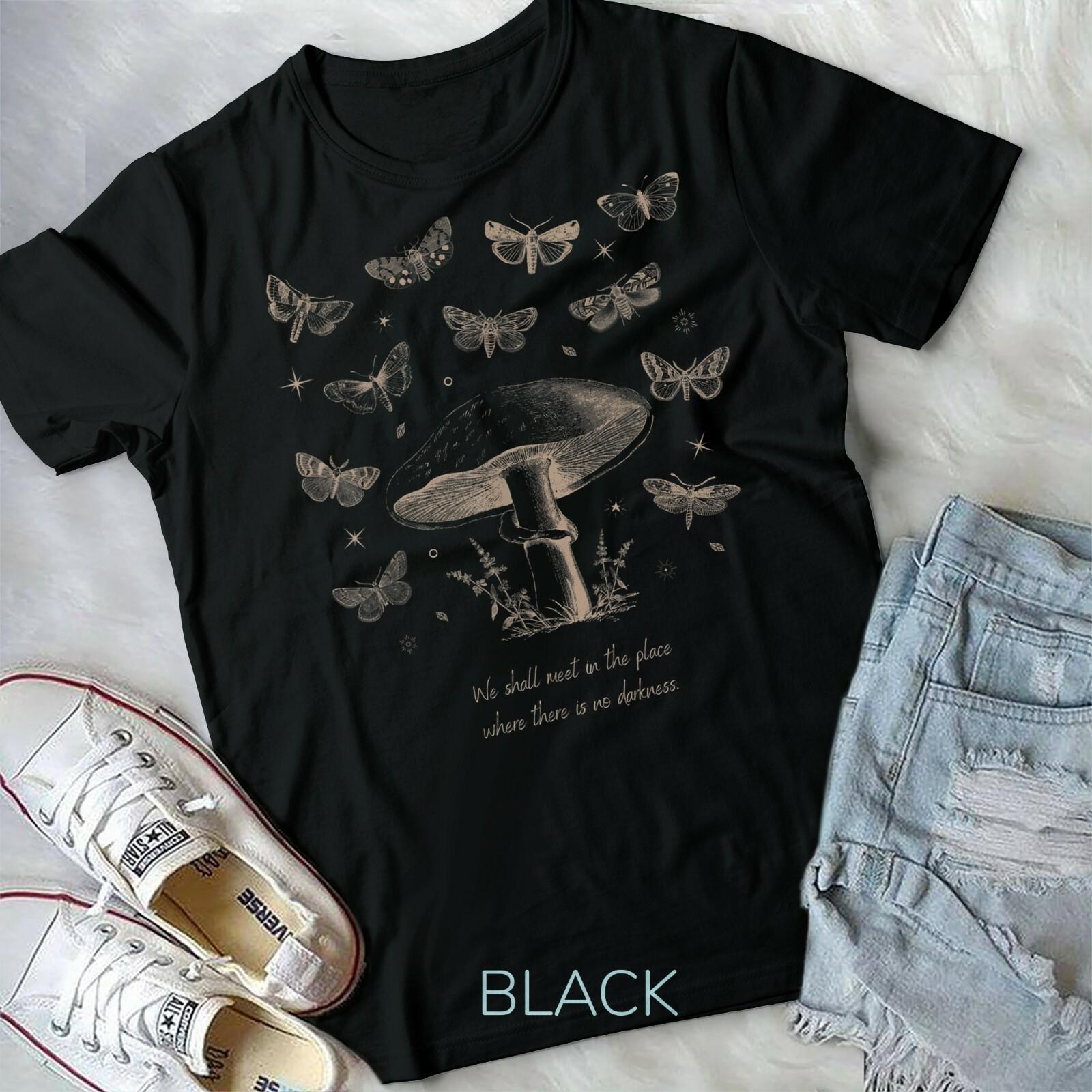 Dark Academia Aesthetic Cottagecore Mushroom Butterfly Moth Unisex Form T-shirt XXL