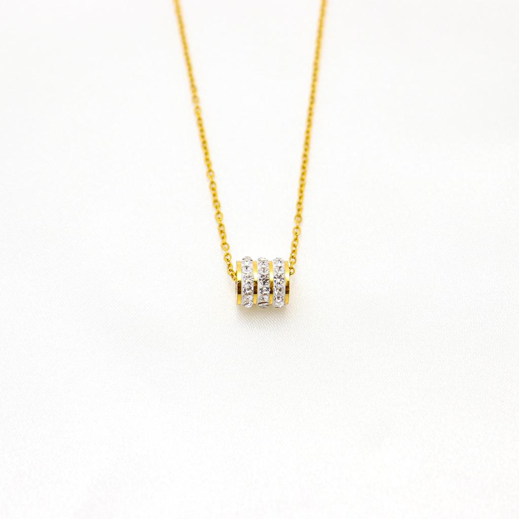 Petite Taille Avec Diamants Et Collier en Acier Titane Inaltérable Pour Femmes, Tendance Froide Pendentif Chaîne Clavicule
