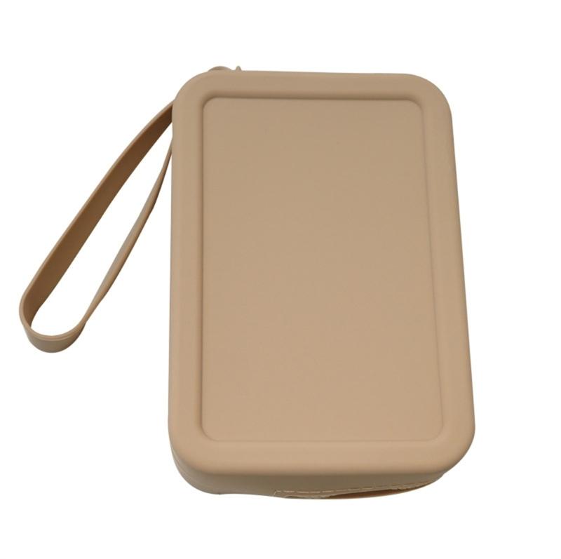 

Silicone Travel Makeup Bag Cosmetic Organizer Waterproof Toiletry Pouch with Practical Zippered for Women and Girls хакі