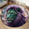 Animalswearingflowers Round Area Rug,Carpet Rug for Living Room Bedroom Sofa Playroom Decor,Non slip Floor Mat