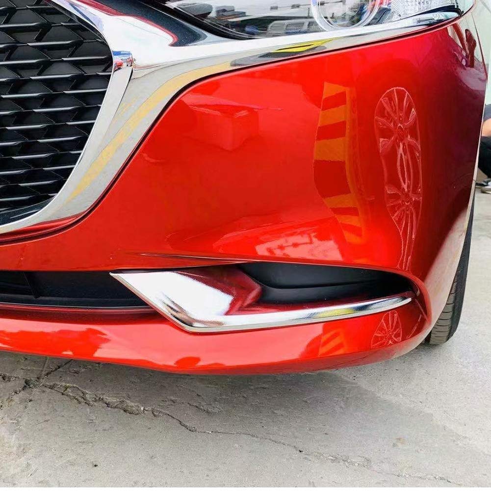 RUIQ Chrome Front Fog Lamp Garnish Bezel Cover for the New Mazda3 Sedan Designed specifically for the Mazda3 (Lower) (BP Series, 2019.06~). Sedan.