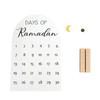 White Ramadan Countdown Calendar 30 Days Moon Castle Eid Mubarak Calendar Decorative Style Tabletop Size Advent Calendar Ramadan