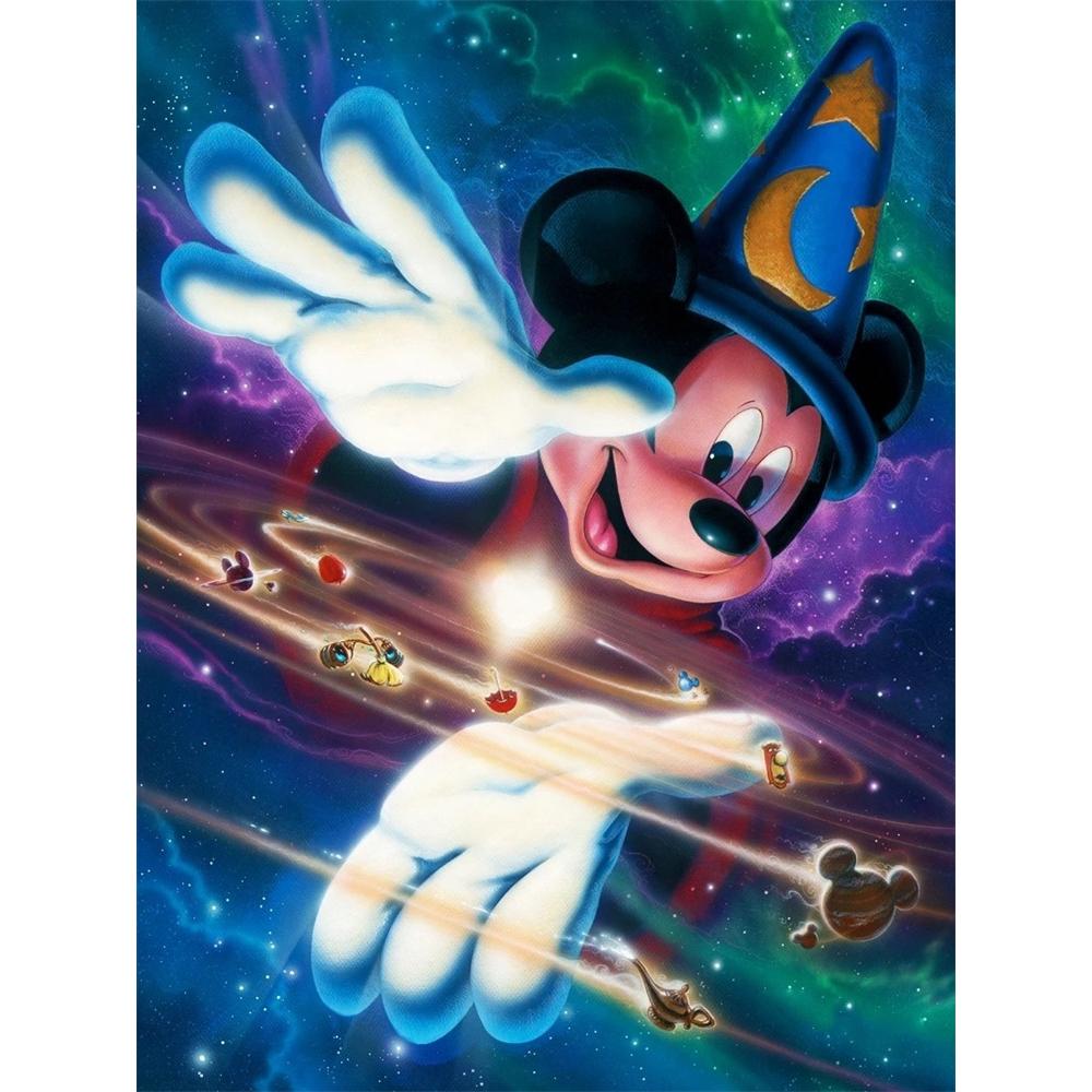 

Disney Diamond Painting Disney Fantasia Mickey Mouse Universe themed Illustration Mosaic Craft Hobby DIY Gift Home Decoration Embroidery Round 20x30cm