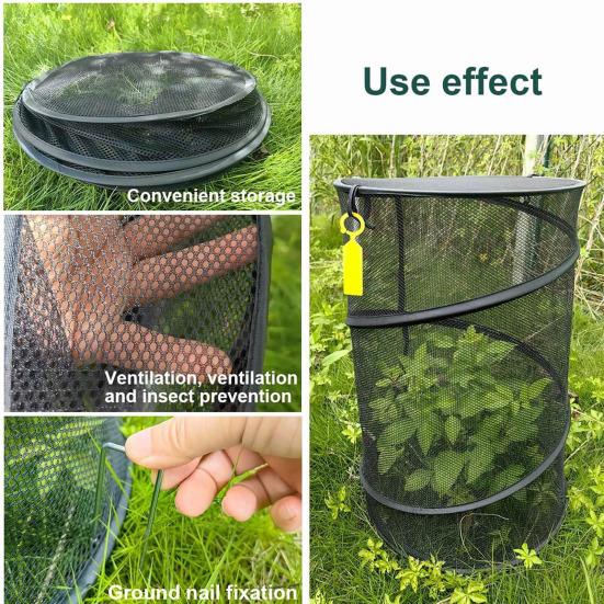 Pop-up Pflanzen-Insektenschutznetz Rundes faltbares Pflanzenschutznetz Maschennetz Gartennnetz mit Erdspießen für Gemüse Schutz vor Vögeln Insekten