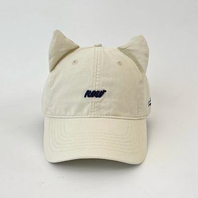 Embroidered Three Dimensional Cat Ear Baseball Cap for Women  Summer Korean Style Casual and Versatile Sunshade Personalized Baseball Cap for Men
