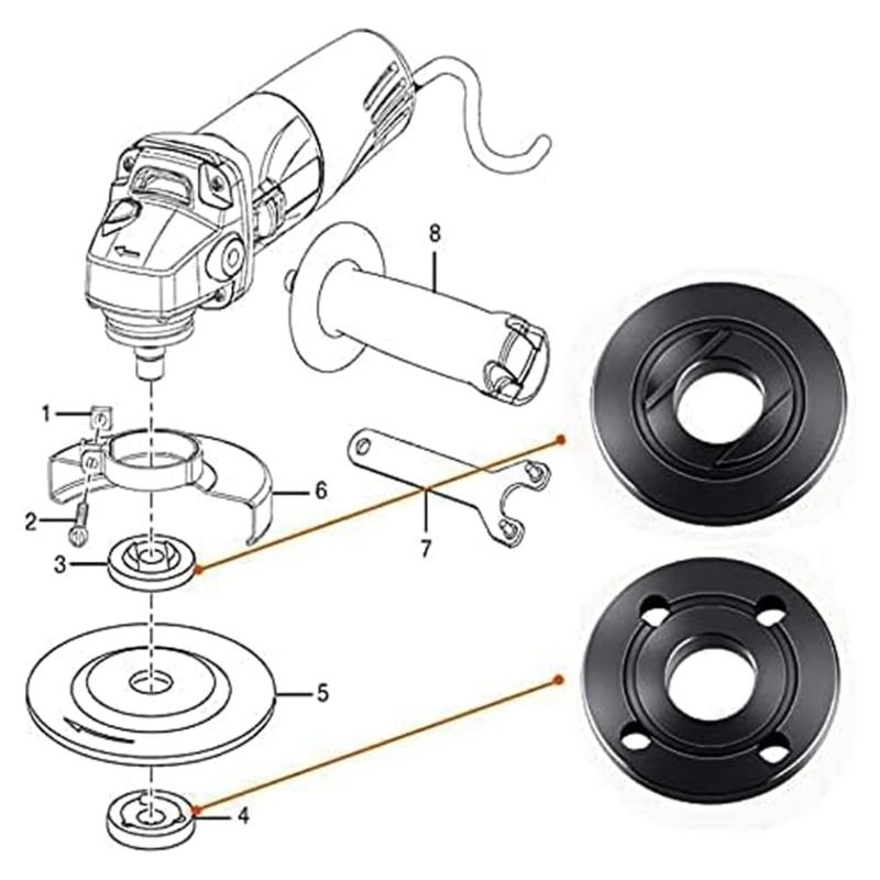 Angle Grinder Flange Nut Set with Wrench High Temperature Resistant Nuts Suitable for Efficient Polishing and Cutting