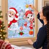 Elk Cat Static Window Stickers Santa Claus Xmas Static Decals Christmas Window Stickers  Store