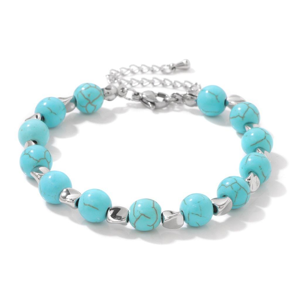JYL TS Bracelet Men s  Elastic Couple Style Enhances Bond & Luck blue pine