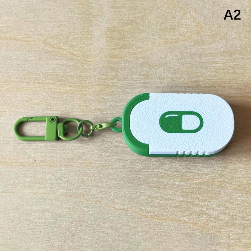 Mini Sliding Pill Box Keychain Medication Organizer Multiple Compartments Travel Pill Organizer Portable Pill Pod Tablet Case