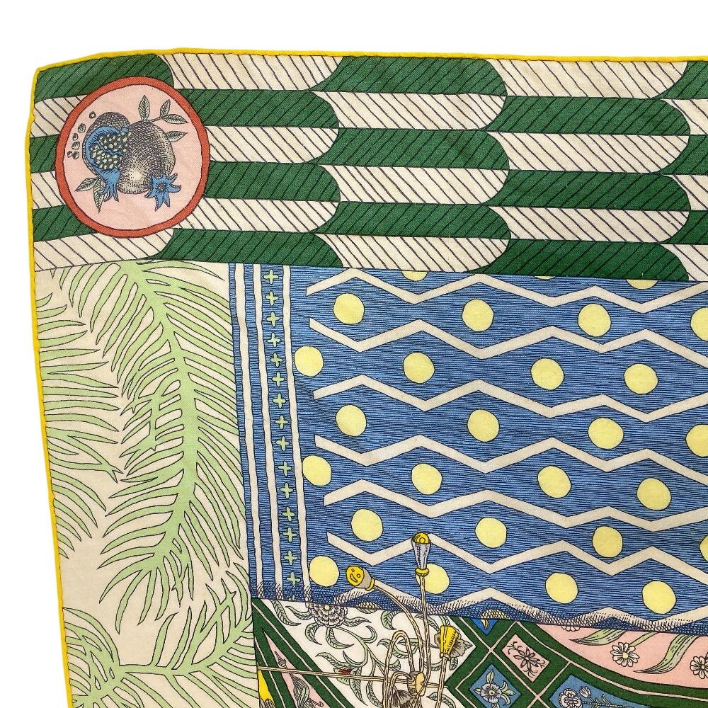 HERMES The Dance of the Amazons cashmere Caléjean 140 shawl yellow cashmere Used