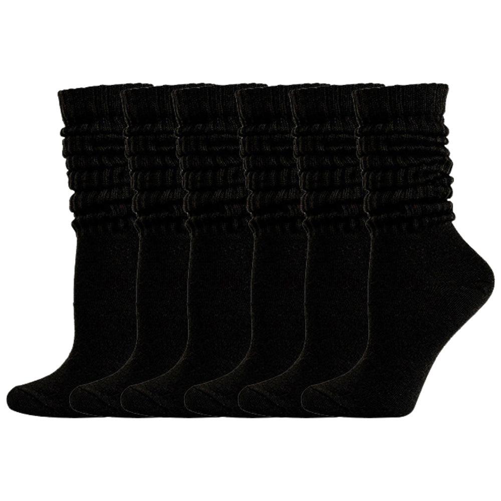 5Pairs Women Bulk Boot Stacked Scrunchie Winter Warm Mid-calf Socks, Couple Soft High Boot Socks Warm Thick Woman Mid-calf Socks