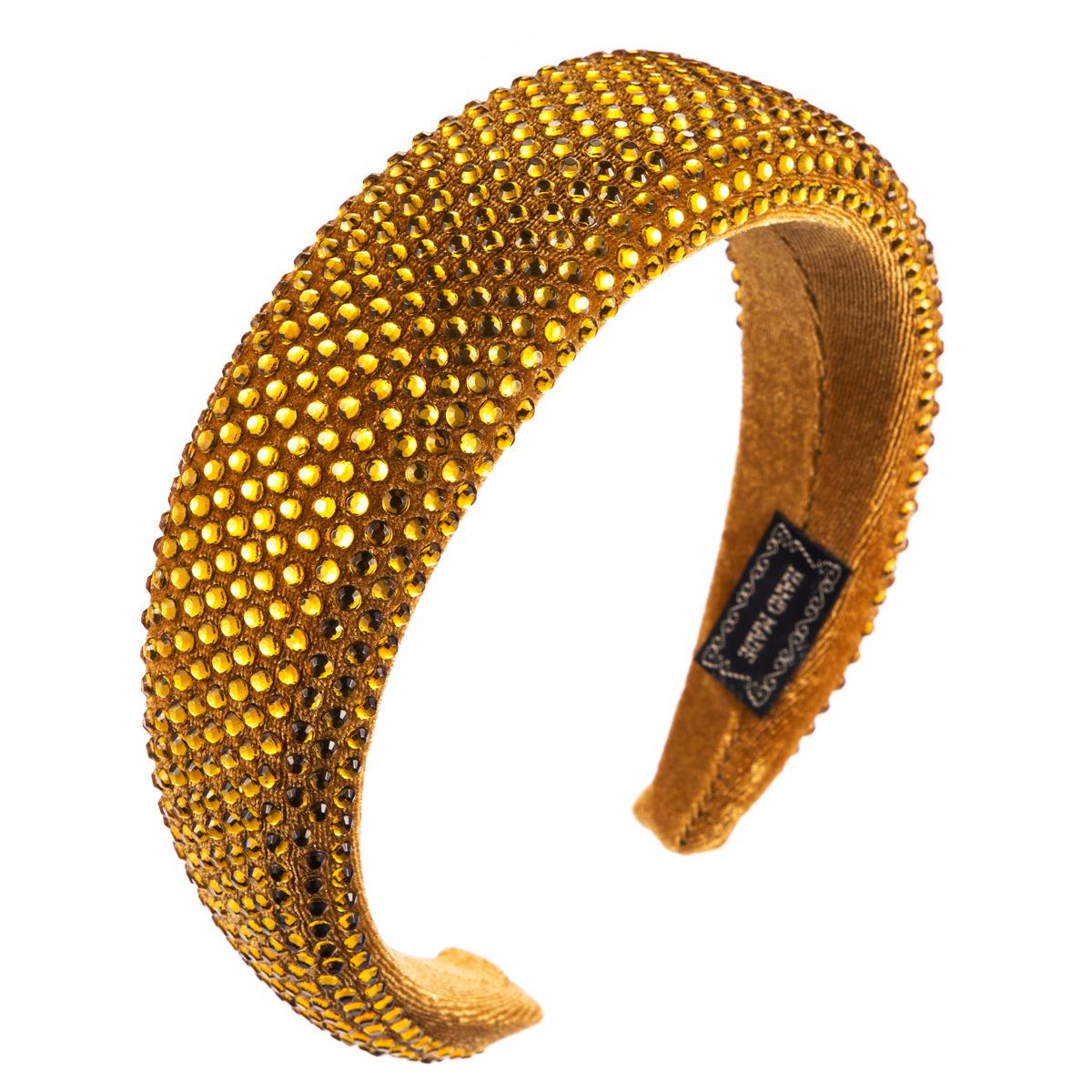 

Золотая бархатная повязка на голову со стразами: Женский широкополый мягкий тканевый аксессуар для волос золотой