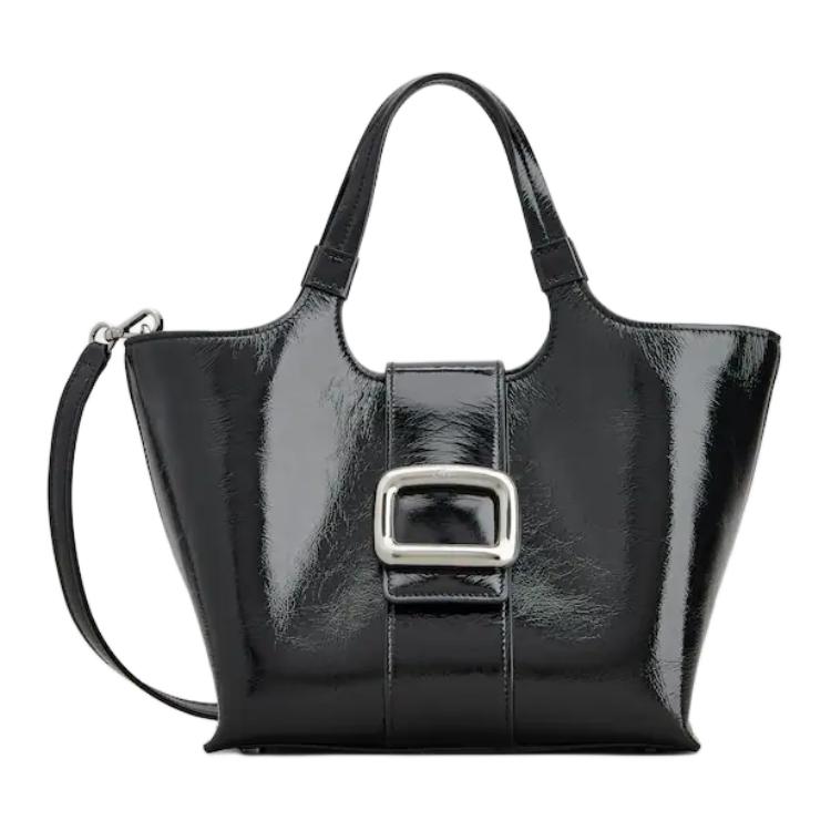 

Roger Vivier Viv Front Metal Buckle Detachable Shoulder Strap Leather Tote Bag Shopping Handbag Mini Women Tote Black RBWAOGA0100TM6B999 Basic Set (Bag+Dust Bag)