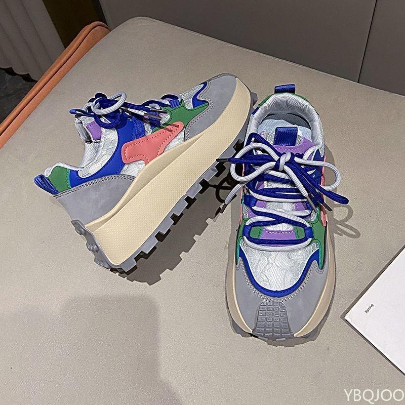 Simple Comfortable Thick Soled Height Increasing Running Shoes Fashionable Versatile Women's Shoes New Spring Casual Sneakers