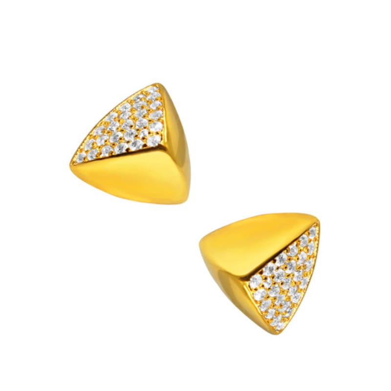 

TARI MACOI [S by Tari] Triangular Volume Earrings - Yellowgold Yellowgold