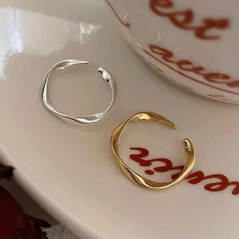 Plain Open Ring Women's Light Luxury and High-end Index Finger Ring Niche Design Versatile and Elegant Fine Stacked Tail Ring