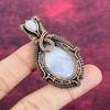 Rainbow Moonstone Pendant Gemstone Copper Wire Wrapped Jewelry Handmade Pendant