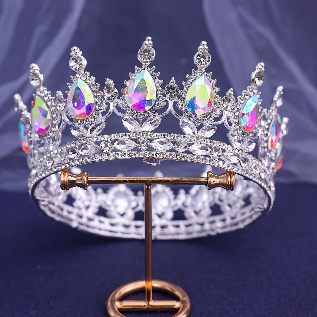 DIEZI Baroque Vintage Crystal rhinestone Full Tiara Crown For Women Girls Wedding Princess Bridal Hair Dress Party Accessories