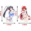 5.1 Inch 2Pcs for Sexy Rias and Himejima Anime Car Stickers Cartoon Window Bumper Trunk Laptop Decals Scratch-Proof