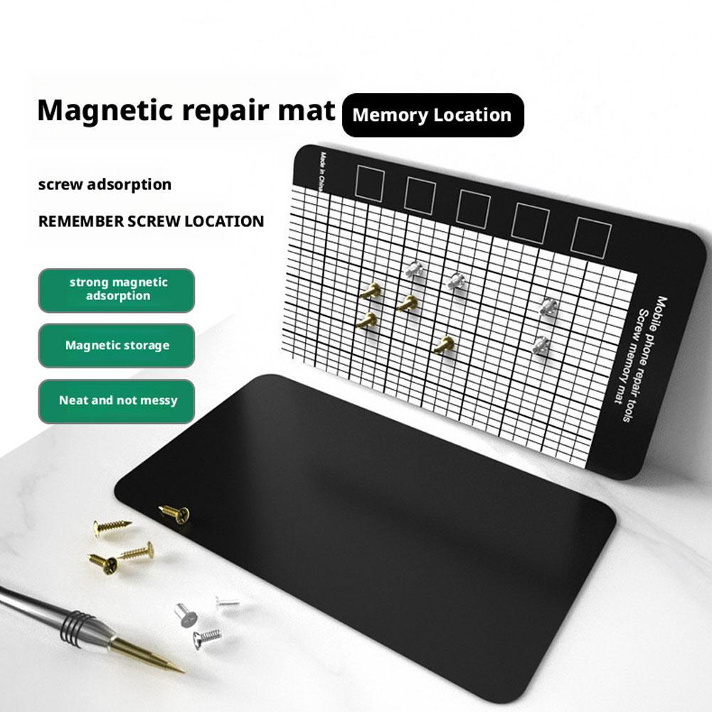 145 x 90 mm Magnetische Schraubenmatte Gedächtniskarte Arbeitsunterlage Arbeitsgedächtnisunterlage für kleine Schrauben Hält Handy-Reparaturwerkzeug