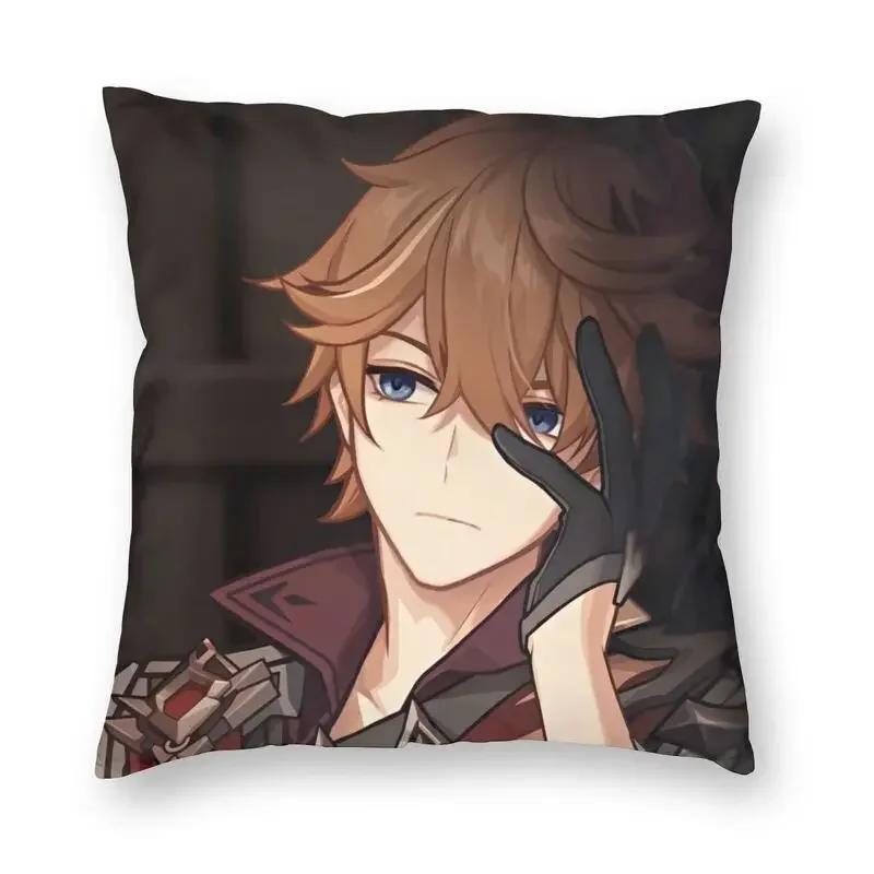 Tartaglia Childe Genshin Impact Cushion Cover Sofa Decoration Anime Game Square Throw Pillow Cover Fashion Pillowcover Polyester