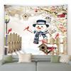 Christmas Cartoon Snowman Snowing Tapestry Living Room Sofa Home Decoration Christmas Gift