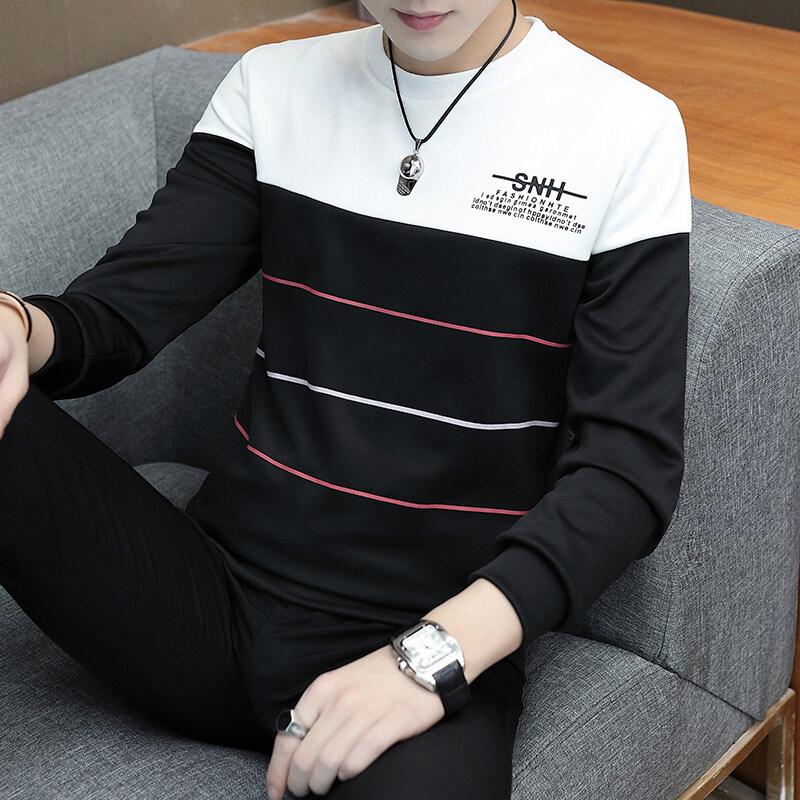 Spring and Autumn Crew Neck Fashion Printed Long Sleeve T-Shirt Trend Versatile Sweater Sweatshirt