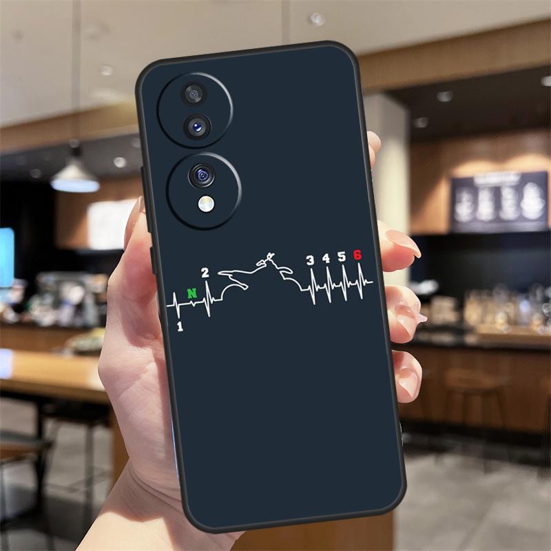 

Motorcycle Heartbeat Case For Honor X9a X8a X8b X9b X9c X8 X9 50 70 90 Lite Honor 200 Pro Magic 7 5 6 Lite Funda Honor X8 5G