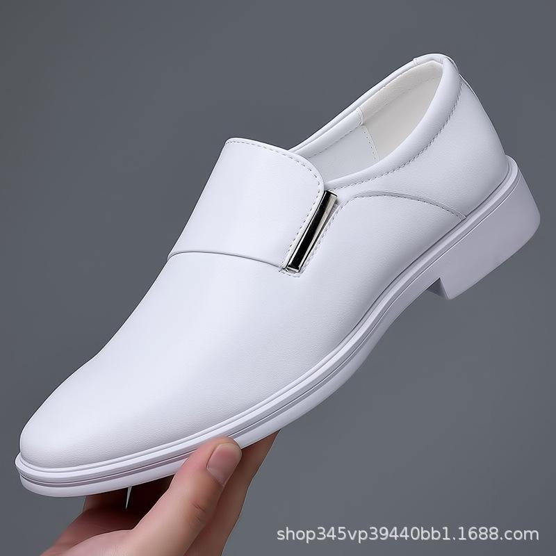 

Large size men s business leather shoes genuine leather casual foot fit British trend wedding groom suit shoes 38 [leather shoe size]