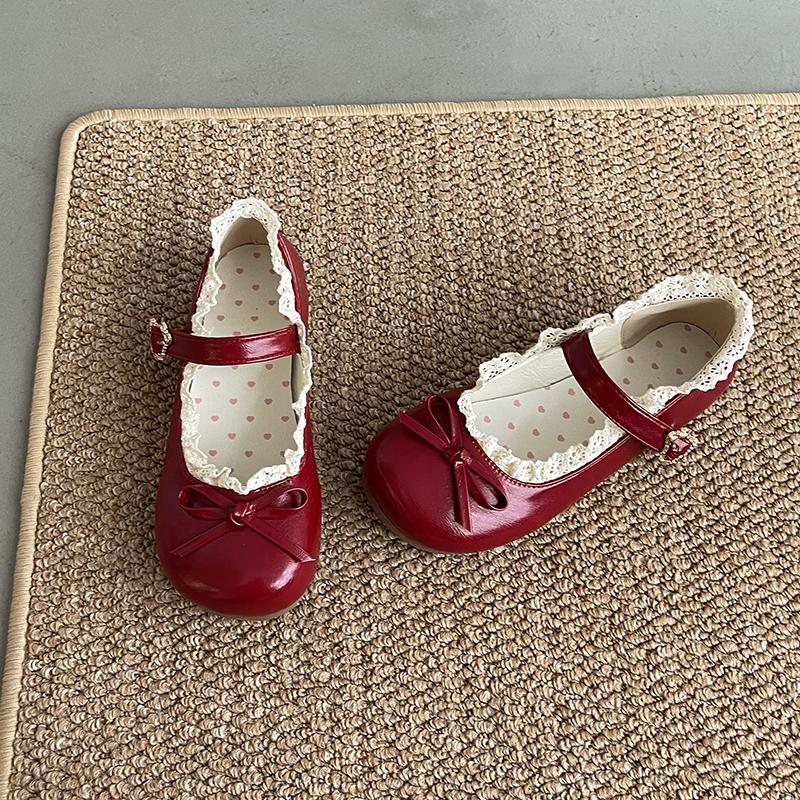 Fashion Spring New Butterfly-knot Women Flats Round Toe Shallow Ladies Casual Ballet Shoes Soft Leather Eelgant Dress Shoes