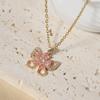 Fashion Artificial Crystal Butterfly Pendant Necklaces for Women Zirconia Necklace Wedding Party Jewelry Accessories