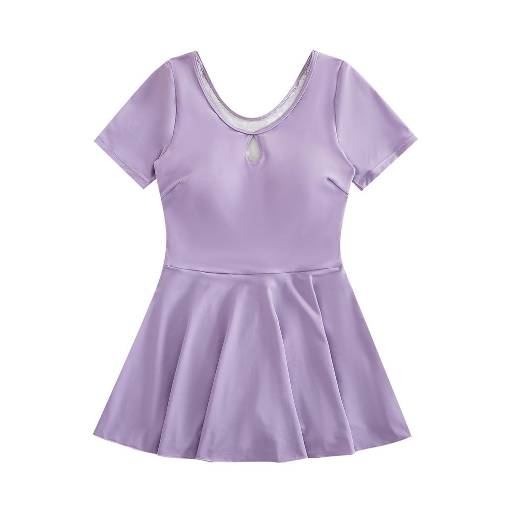 Women's 2026 New Style One-Piece Swimsuit: Elegant, Conservative, Tummy-Covering, Slimming, Pure Color, Sexy Swimwear for Hot Springs