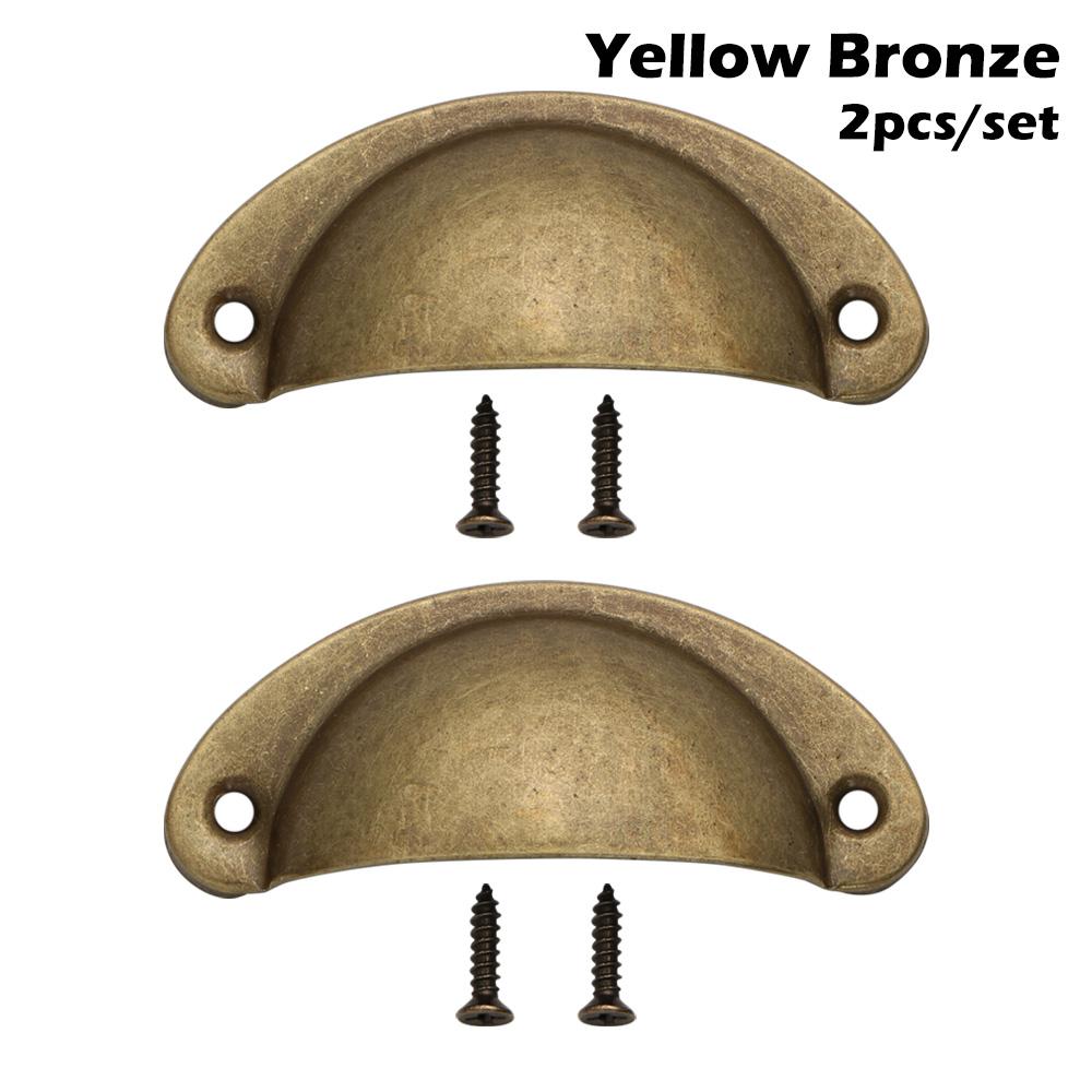 2PCS Antique Brass Shell Pull Handles Retro Iron Wardrobe Door 98MM Furniture Hardware Fittings Kitchen Drawer Knobs Cabinet