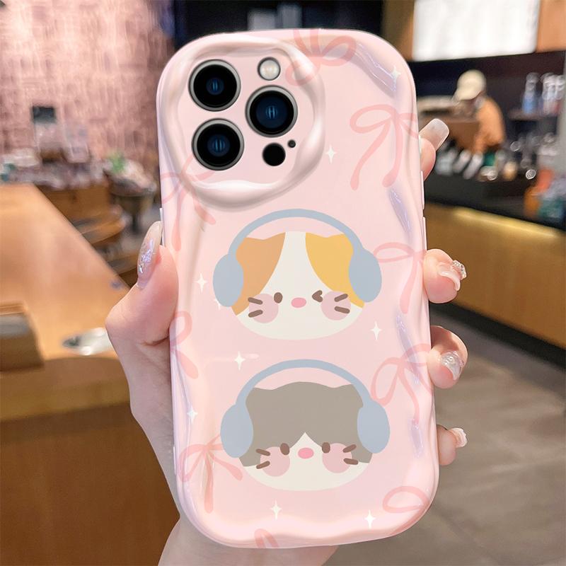 Phone Case Kawaii Cute Fat Cat For iPhone 17 16 16e 15 14 13 12 11 Pro Max Mini X XR XSMAX Air Plus 3D Wave Soft TPU Back Cover