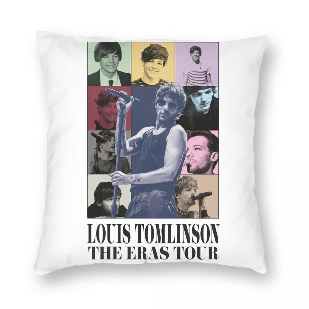 Louis Tomlinsons Singer Kissenbezug Bedruckter Polyester-Kissenbezug Dekorative Kissenhülle Sitzbezug mit Reißverschluss 45*45cm