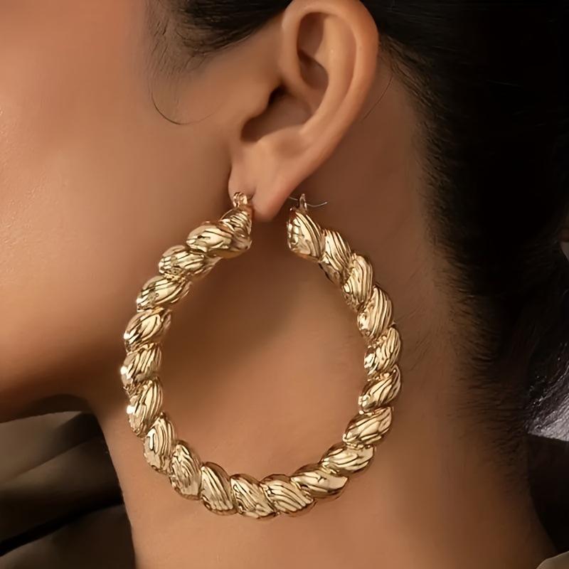 ins высококачественные металлические серьги-закрутки, средние, антикварные и иностранные, универсальные серьги типа С, женские серьги. золотой