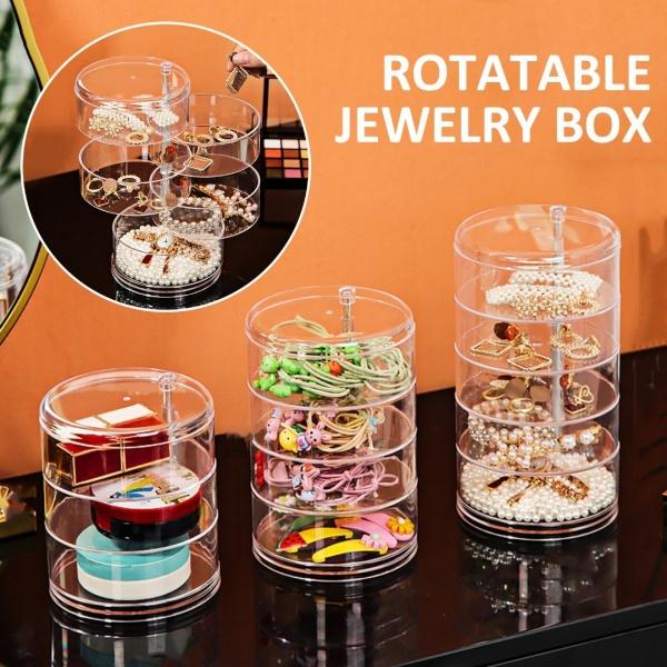 Boîte De Rangement Transparente à étages Pour Bijoux, Cosmétiques Ou Bureau - Organiseur Compact Multifonction