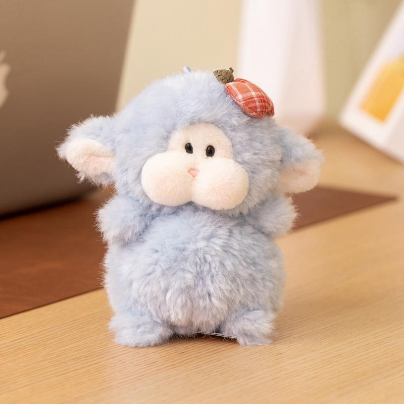 14cm Cute Soft Fluffy Lamb Plush Toy Adorable Mini Baby Sheep Stuffed Animal Desk Companion Doll for Girls 14cm