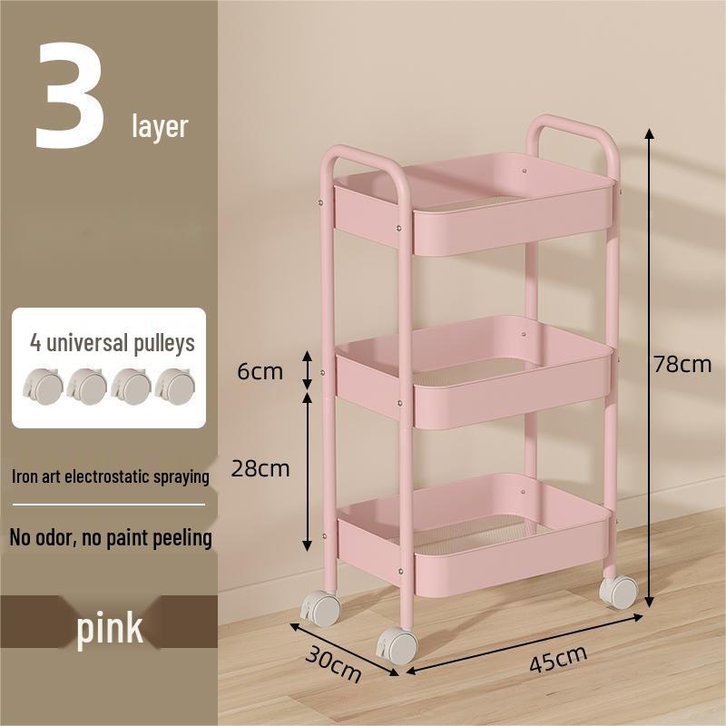 Mehrschichtiges mobiles Lagerregal für Küche, Schlafzimmer und Badezimmer