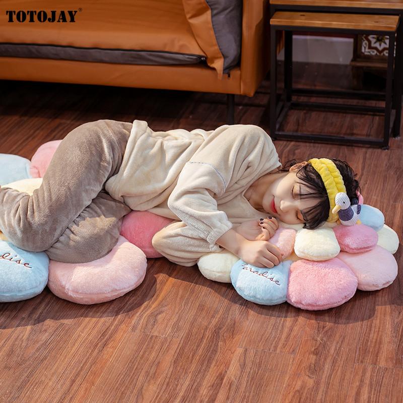 40-90cm Smile Sunflower Plush Toy Stuffed Donut Doll Cat Pet Cushion Mat Pillow Home Bedroom Car Shop Restaurant Decor Girl Gift