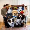Weiche & Warme Sandfarbene Hundeprint-Kuscheldecke - Perfekt für Sofa, Bett, Büro-Nickerchen & Outdoor-Abenteuer - Ideales Geschenk für Halloween,