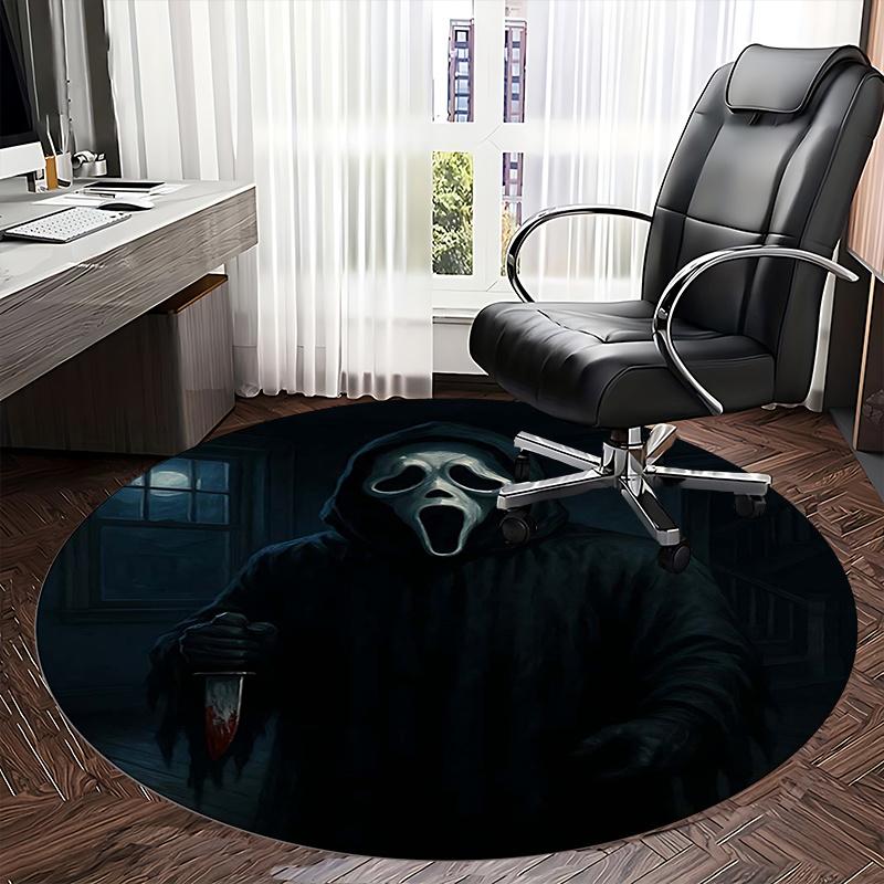 Scream Ghostface Mask Chair mat Round Rug Office carpet, Non slip, Suitable for Living Rooms, Bedrooms,Decor1205712a