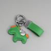 Instant Wealth Leather Keychain with Cartoon Pony Pendant for Couples – Trendy Bag and Car Accessory