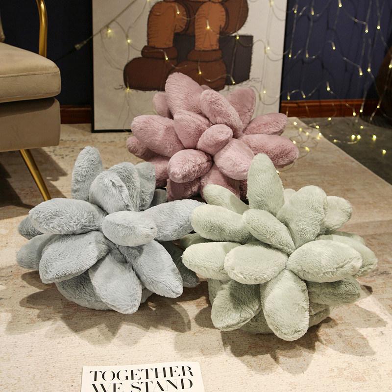 2545Cm Lifelike Succulent Plants Plush Stuffed Toys Soft Doll Creative Potted Flowers Pillow Chair Cushion For Girls Kids Gift