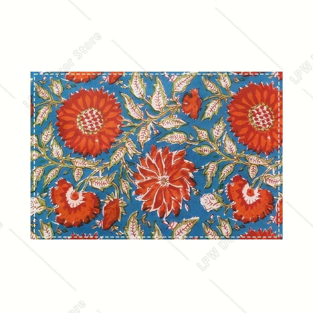 

Retro Printed Placemats Kitchen Table Mats Coffee Cup Coasters Bowl Coasters Home Restaurant Decorations 4 PCS 12x18inch